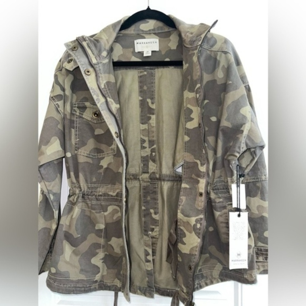 New✨Anthropologie Marrakech Camouflage Anorak Camo Jacket - Picture 1 of 11